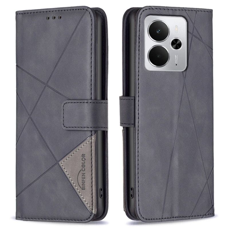 Etui Folio Do Realme 14 5g Geometryczny Wzór Binfen Color