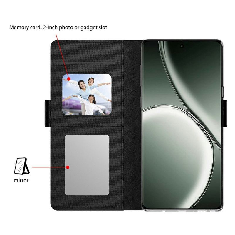 Etui Folio Do Realme 14 5g Wyjmowany Uchwyt Na Karty I Lusterko