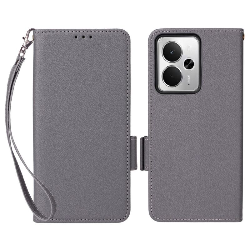 Etui Folio Realme 14 5g Pasek Z Teksturą Liczi