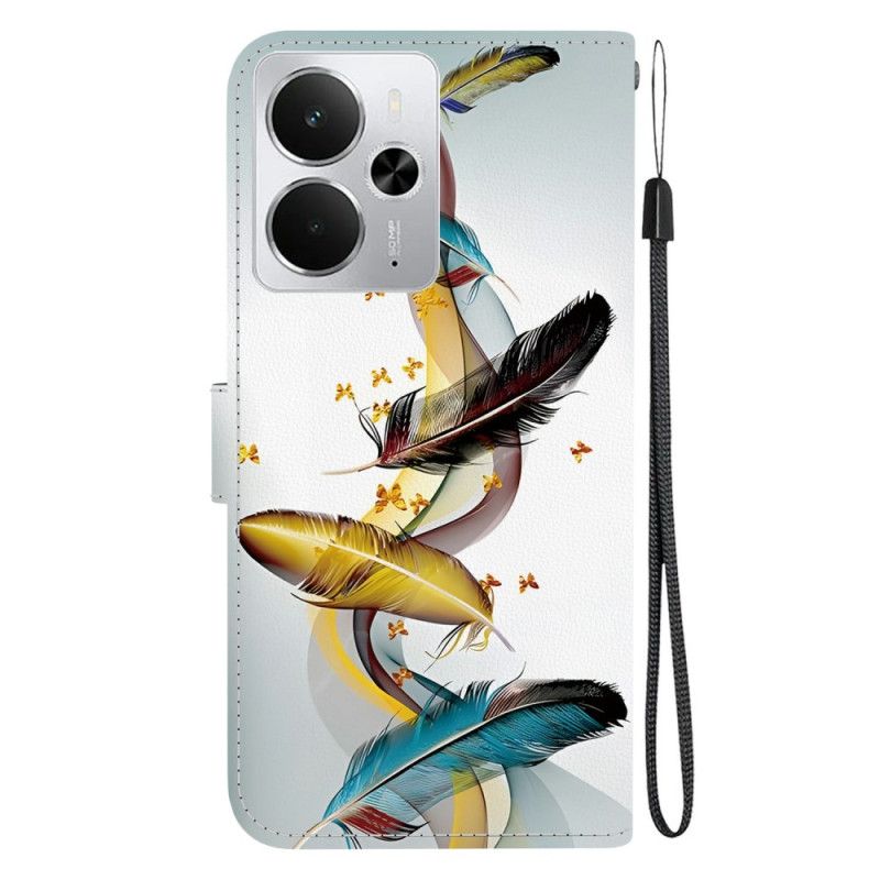 Etui Folio Realme 14 5g Pióra I Motyle Etui Ochronne