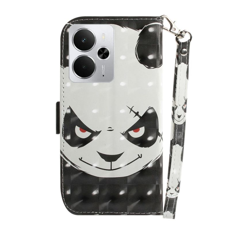 Etui Folio Realme 14 5g Wściekła Panda Ze Smyczką
