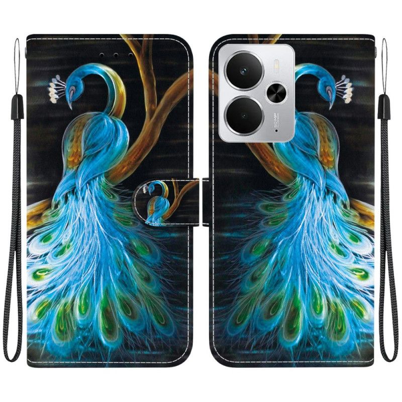 Etui Folio Realme 14 5g Wzór Pawia