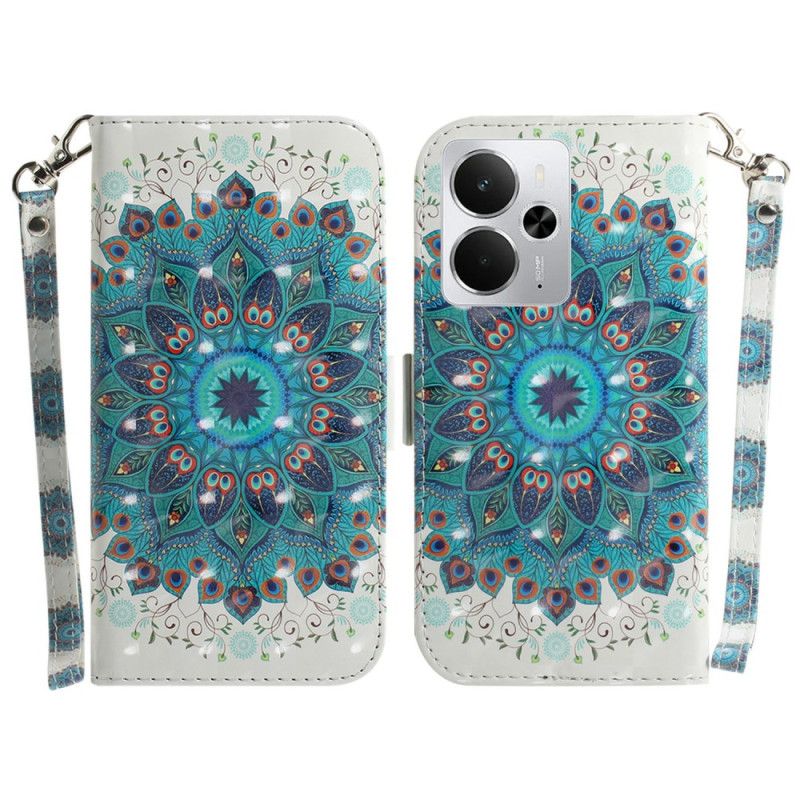 Etui Folio Realme 14 5g Zielona Mandala Ze Smyczką