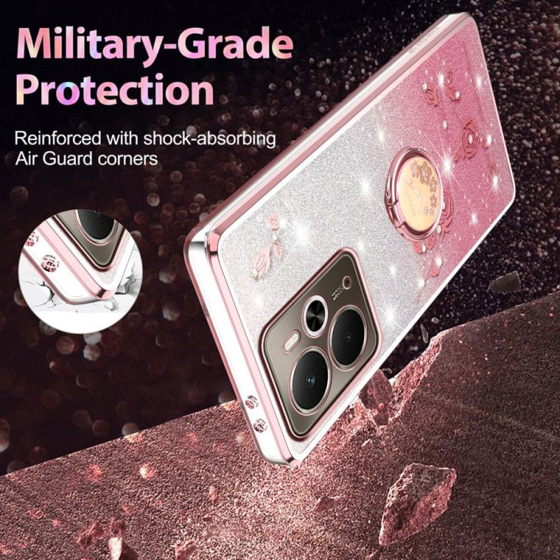 Etui Realme 14 5g Uchwyt Na Pierścionki Z Kryształkami Kadem