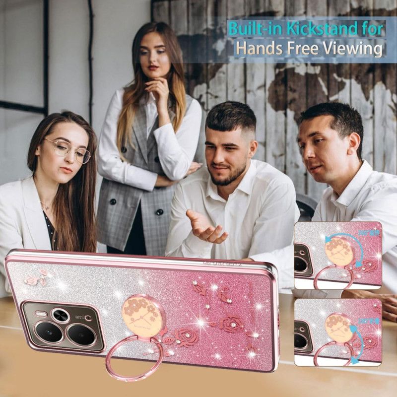 Etui Realme 14 5g Uchwyt Na Pierścionki Z Kryształkami Kadem