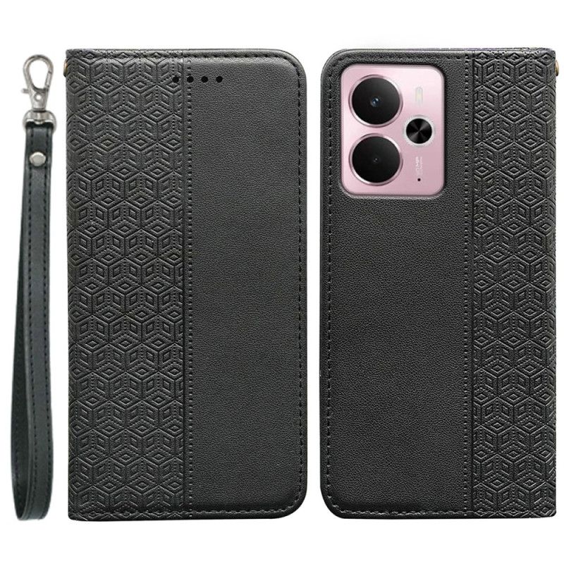 Flip Kotelot Realme 14 5g Ramka W Kratkę I Pasek