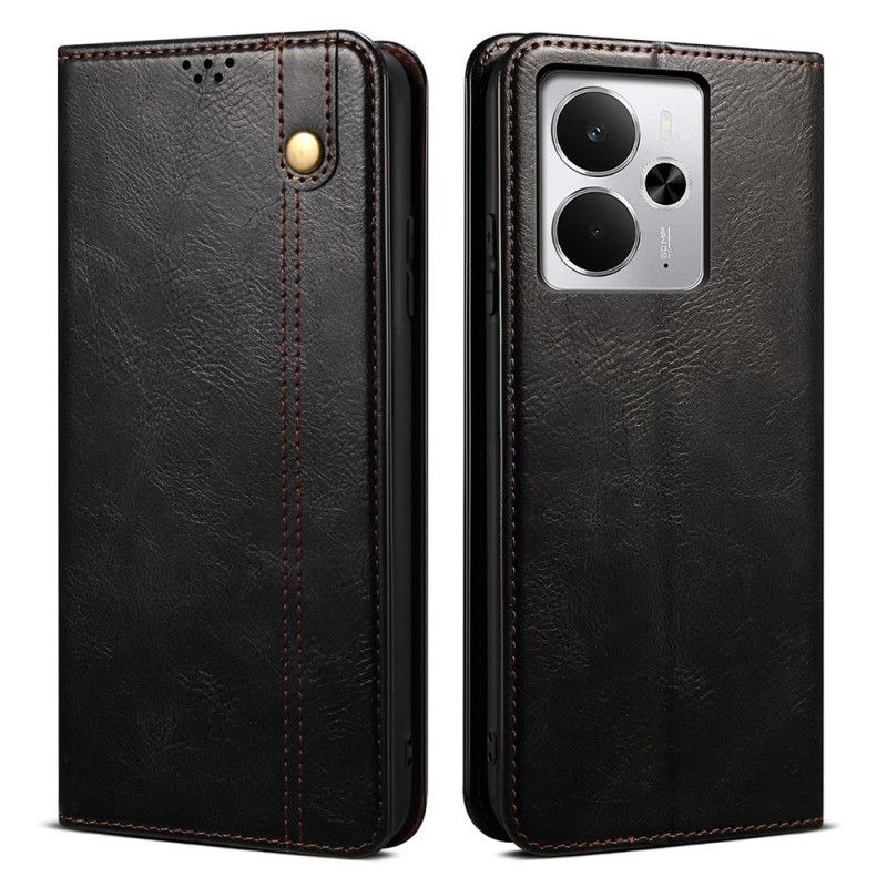 Flip Kotelot Realme 14 5g Woskowany Imitacja Skóry Etui Ochronne