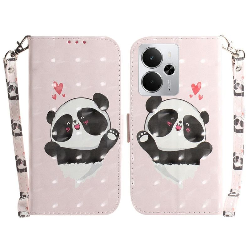 Obudowa Realme 14 5g Etui Na Telefon Panda Love Ze Smyczką