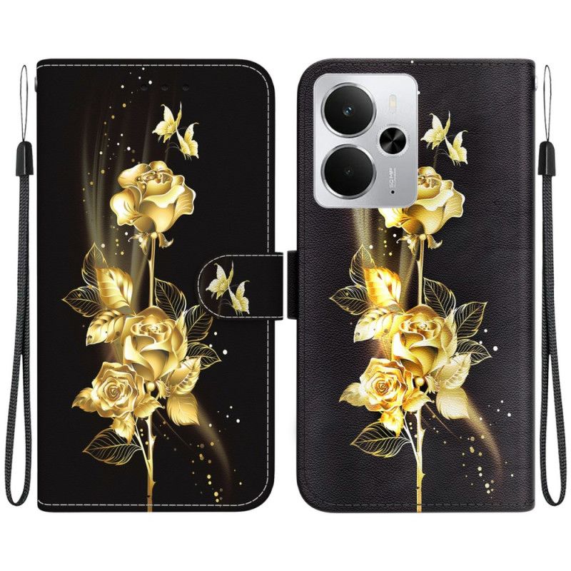 Obudowa Realme 14 5g Etui Na Telefon Złote I Różowe Motyle