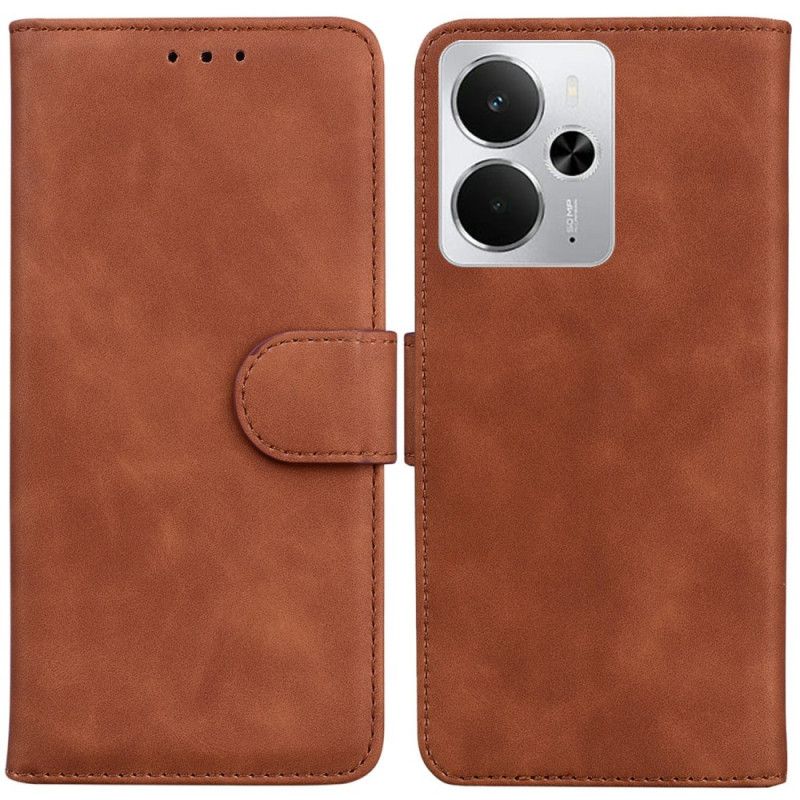 Skórzany Futerał Realme 14 5g Etui Na Telefon Efekt Zamszu