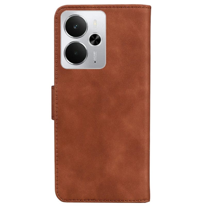 Skórzany Futerał Realme 14 5g Etui Na Telefon Efekt Zamszu