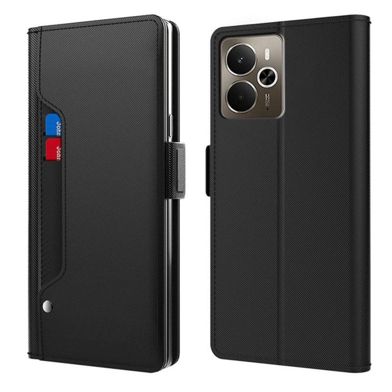 Skórzany Futerał Realme 14 5g Etui Na Telefon Lustro I Wyjmowane Etui Na Karty