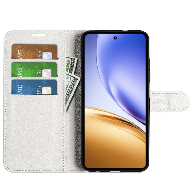 Skórzany Futerał Realme 14 5g Etui Na Telefon Sztuczna Skóra Lychee