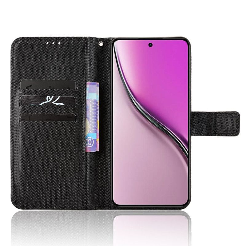 Skórzany Futerał Realme 14 5g Etui Na Telefon Tekstura Diamentów