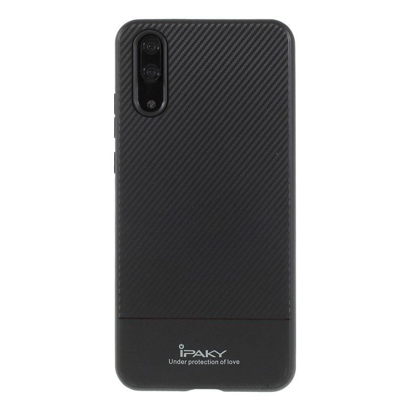 Etui Huawei P20 Szary Czarny Ipaky Włókno Węglowe