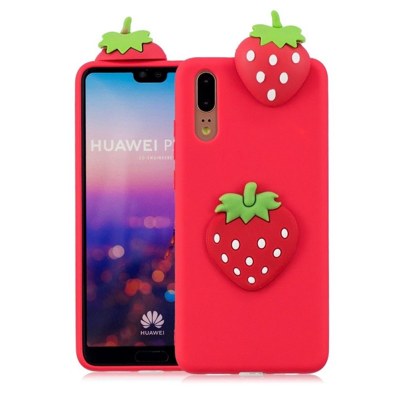 Futerały Huawei P20 Etui na Telefon 3D Truskawka