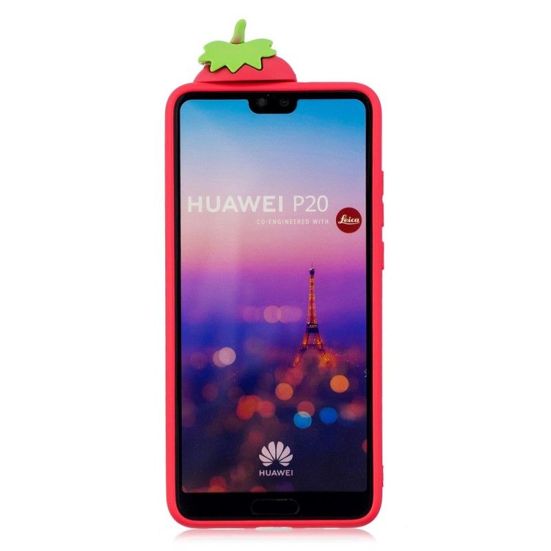 Futerały Huawei P20 Etui na Telefon 3D Truskawka