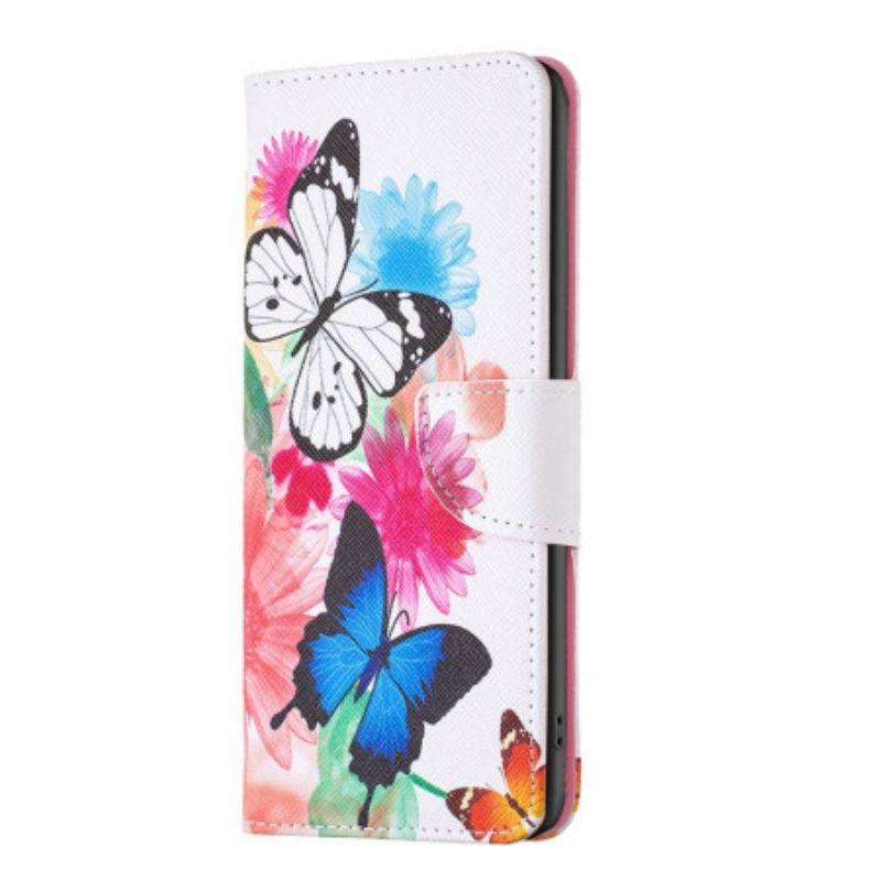 Etui Folio Realme Note 60x Motyle W Akwarele
