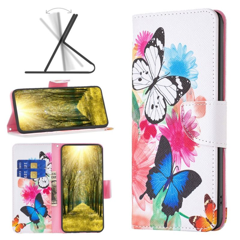 Etui Folio Realme Note 60x Motyle W Akwarele