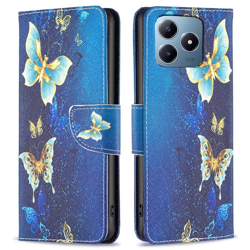 Etui Folio Realme Note 60x Złote Motyle
