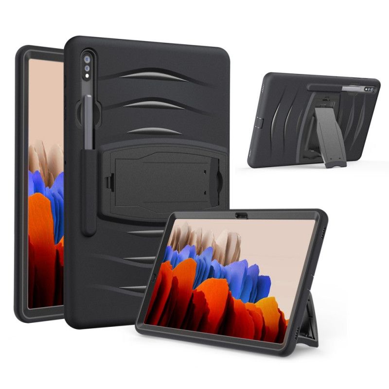 Etui Samsung Galaxy Tab S7 Plus Czerwony Czarny Ochrona Zderzaka Ze Wspornikiem Etui Ochronne