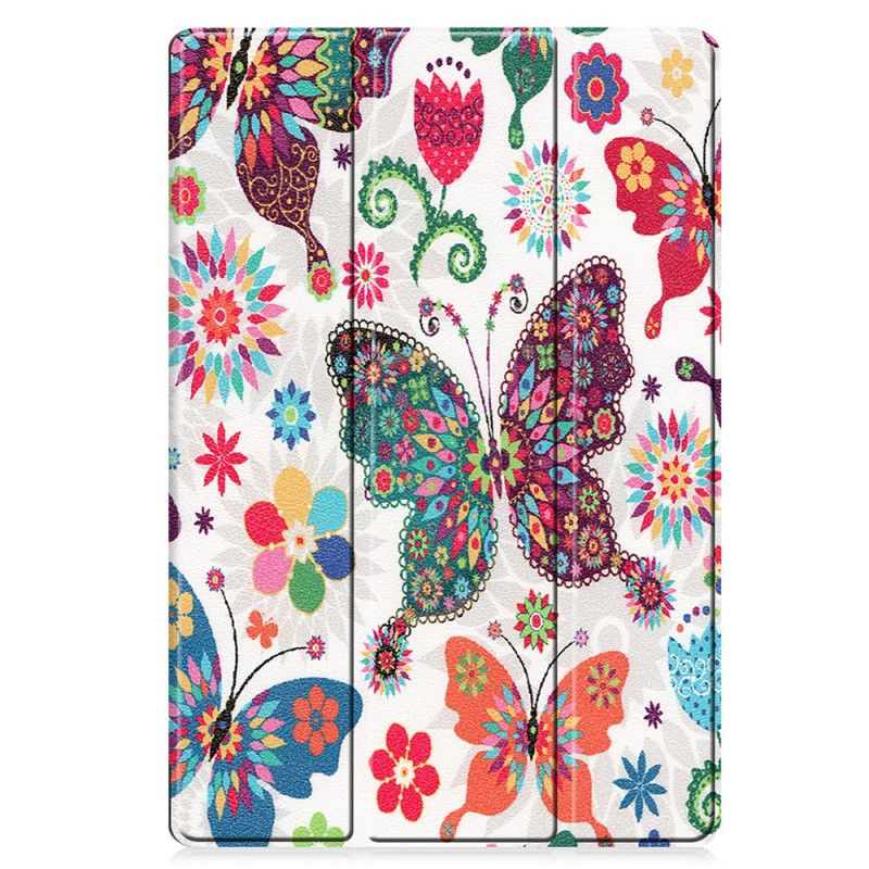 Inteligentna Obudowa Samsung Galaxy Tab S7 Plus Wzmocnione Motyle I Kwiaty
