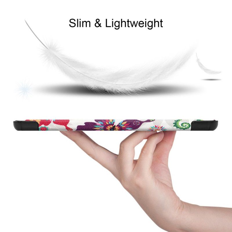 Inteligentna Obudowa Samsung Galaxy Tab S7 Plus Wzmocnione Motyle I Kwiaty