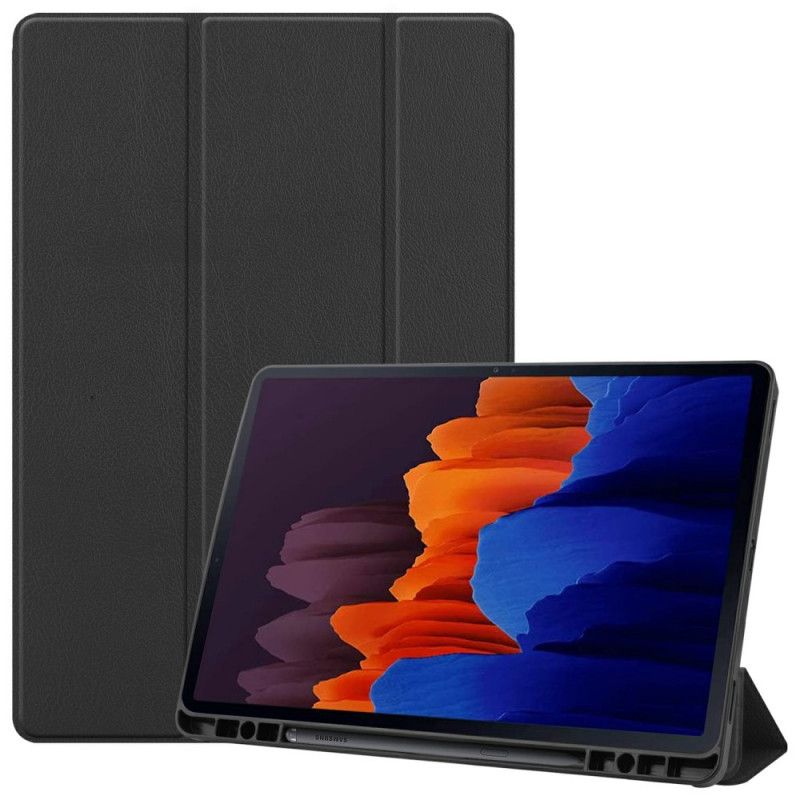 Smart Case Samsung Galaxy Tab S7 Plus Szary Czarny Tri-Składany Uchwyt Na Długopis