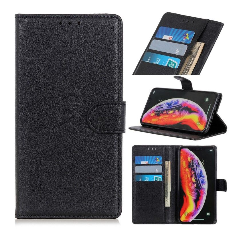 Etui Folio Samsung Galaxy A30 Czarny Tradycyjna Imitacja Skóry Etui Ochronne