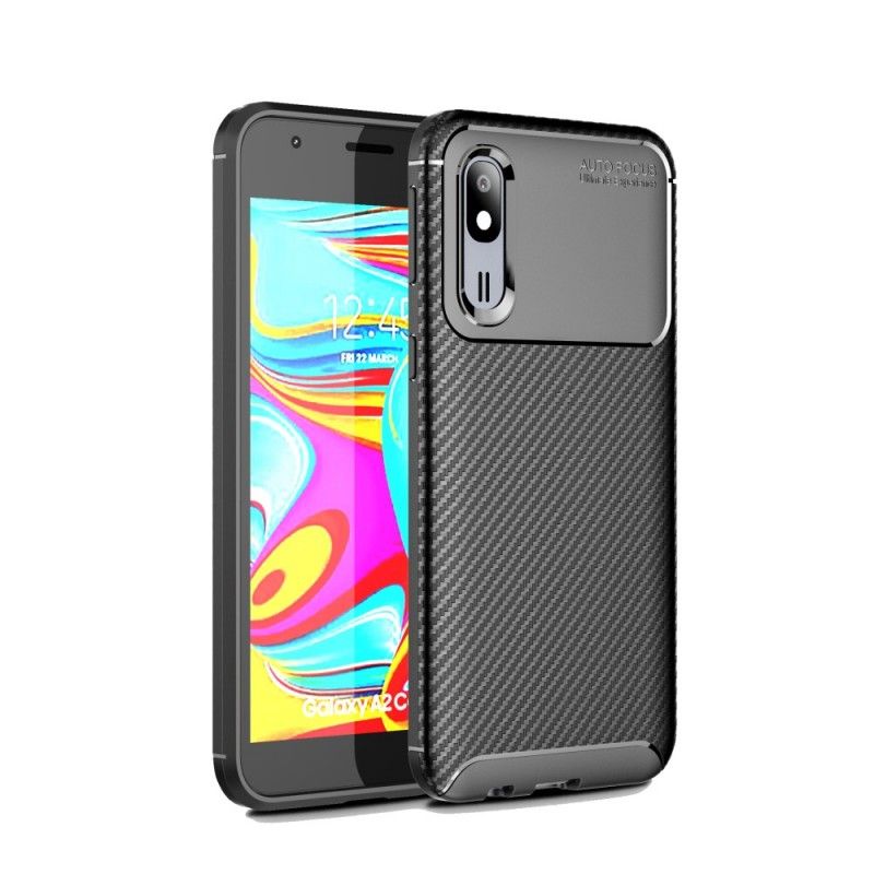 Etui Samsung Galaxy A30 Ciemnoczerwony Granatowy Elastyczna Tekstura Włókna Węglowego Etui Ochronne