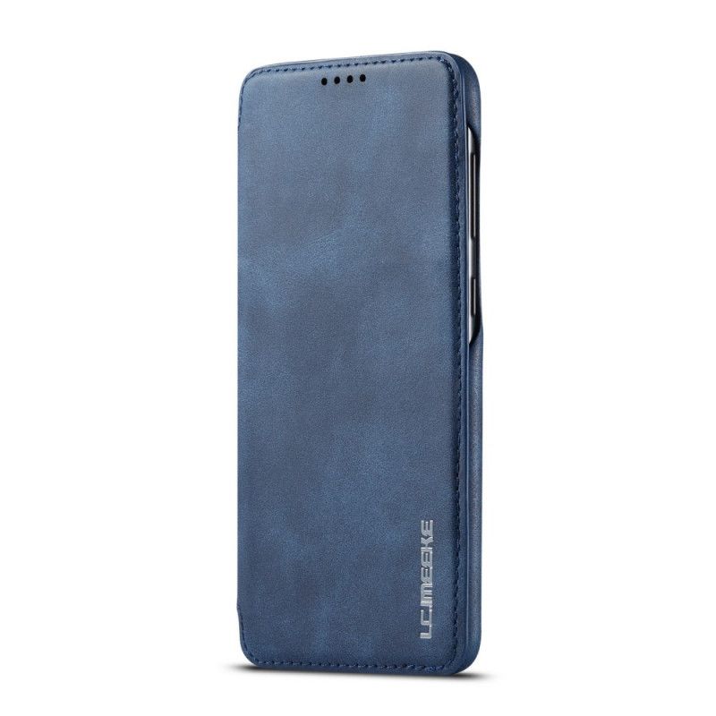 Flip Kotelot Samsung Galaxy A30 Granatowy Czerwony Efekt Skóry Lcimeeke Etui Ochronne