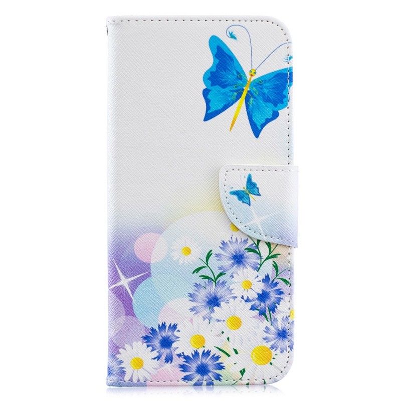 Obudowa Samsung Galaxy A30 Purpurowy Malowane Motyle I Kwiaty