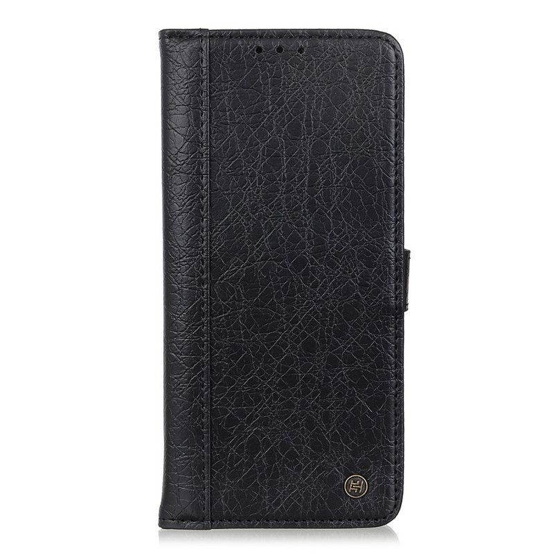 Etui Folio Xiaomi Redmi Note 10 / Note 10S Szary Czarny Dwoina Skórzana Typu Crackle