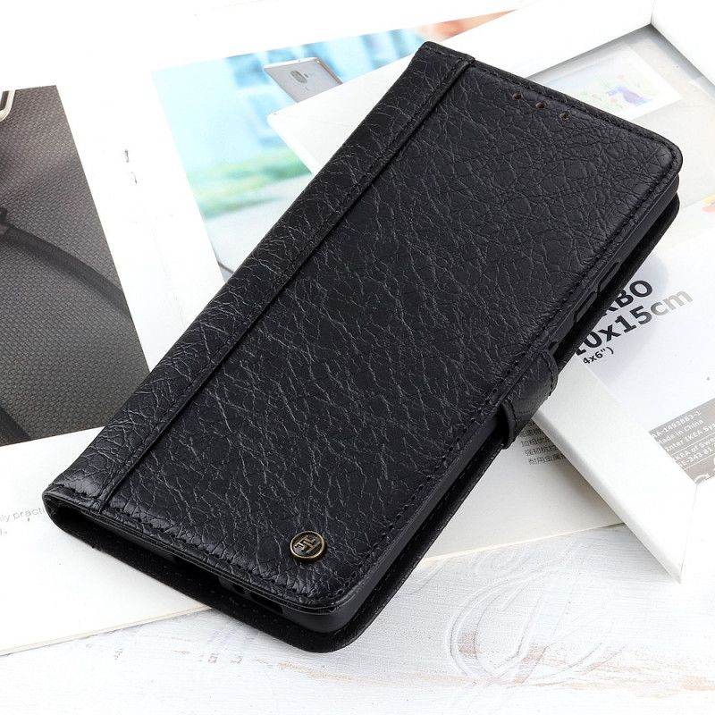 Etui Folio Xiaomi Redmi Note 10 / Note 10S Szary Czarny Dwoina Skórzana Typu Crackle