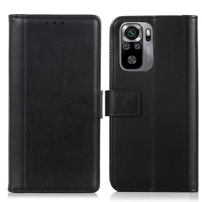 Etui Folio Xiaomi Redmi Note 10 / Note 10S Zielony Czarny Styl Dwoiny Skóry Etui Ochronne