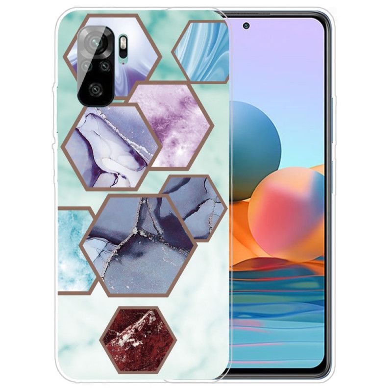 Etui Xiaomi Redmi Note 10 / Note 10S Biały Czarny Marmur Fantasy