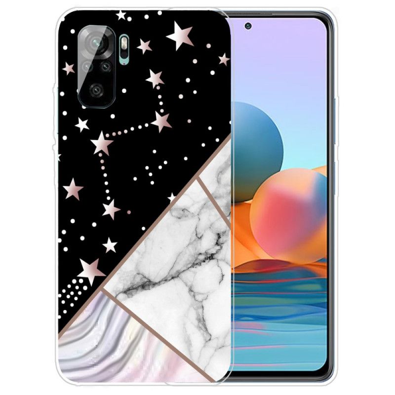 Futerały Xiaomi Redmi Note 10 / Note 10S Biały Czarny Etui na Telefon Designerski Marmur