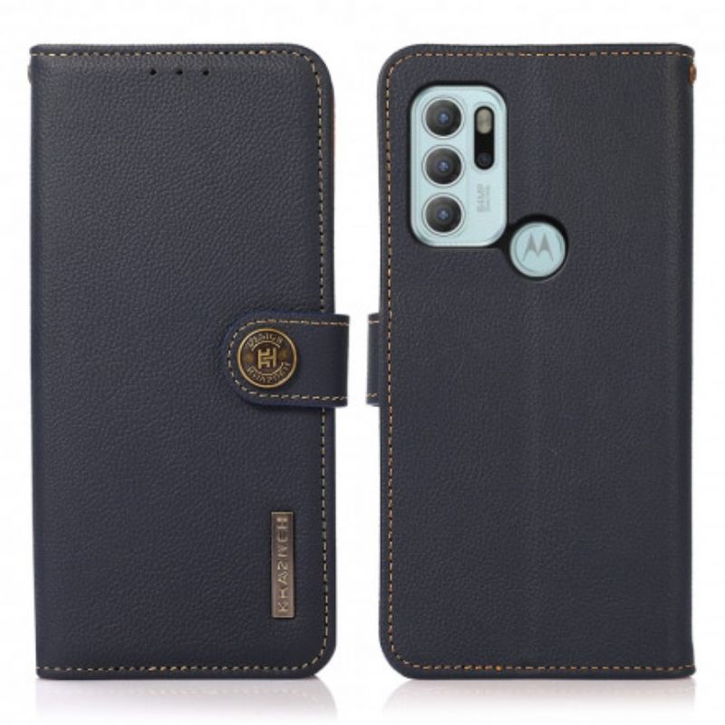 Etui Folio Do Moto G60s Khazneh Skóra