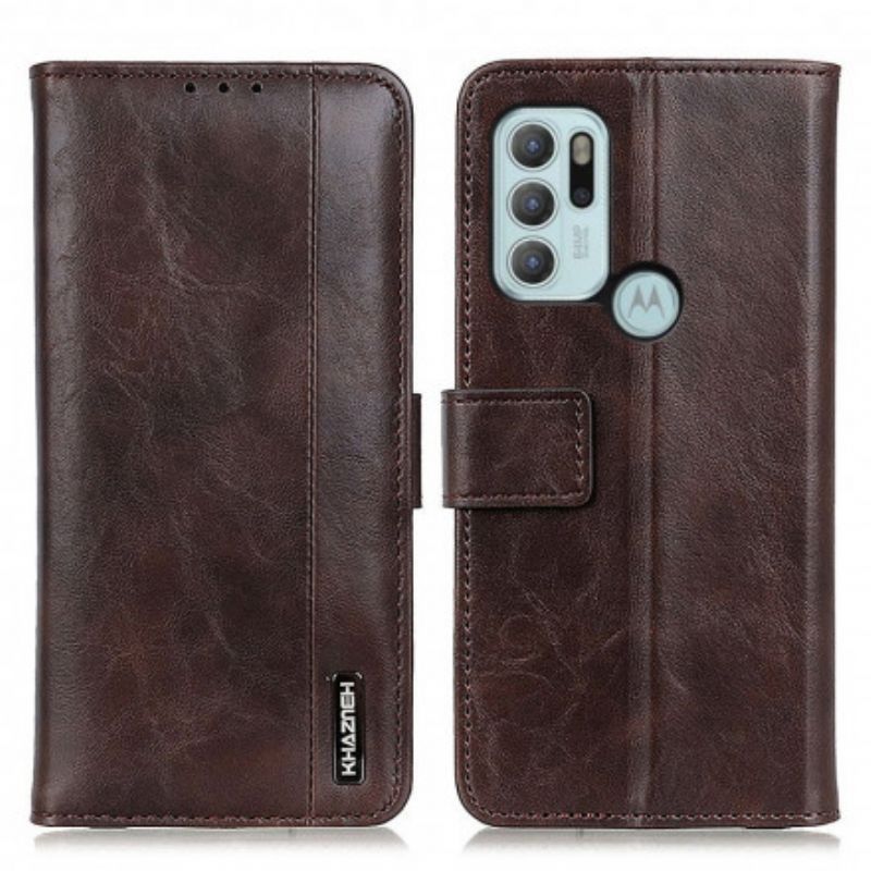 Etui Folio Moto G60s Khazneh Elegance Skórzany Styl