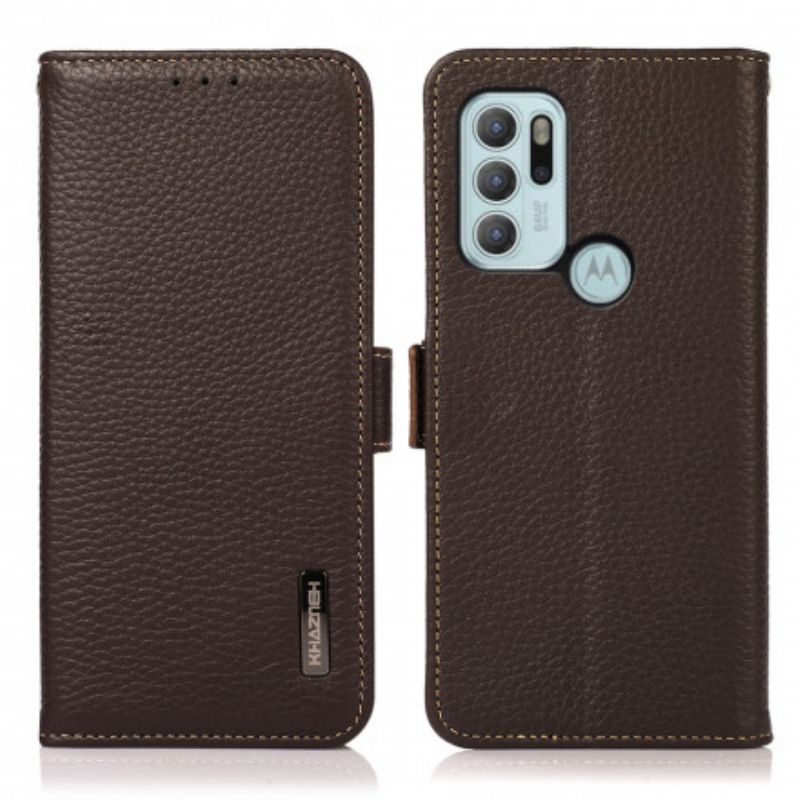 Etui Folio Moto G60s Litchi Leather Khazneh Rfid