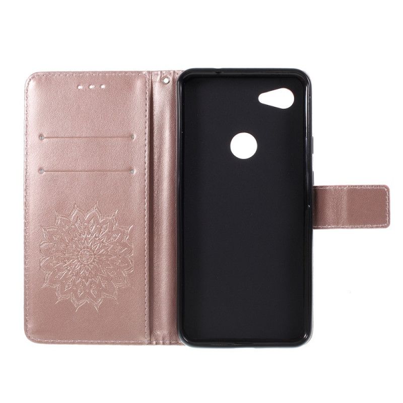 Etui Folio Google Pixel 3A Magenta Szary Kwiat Słońca Etui Ochronne