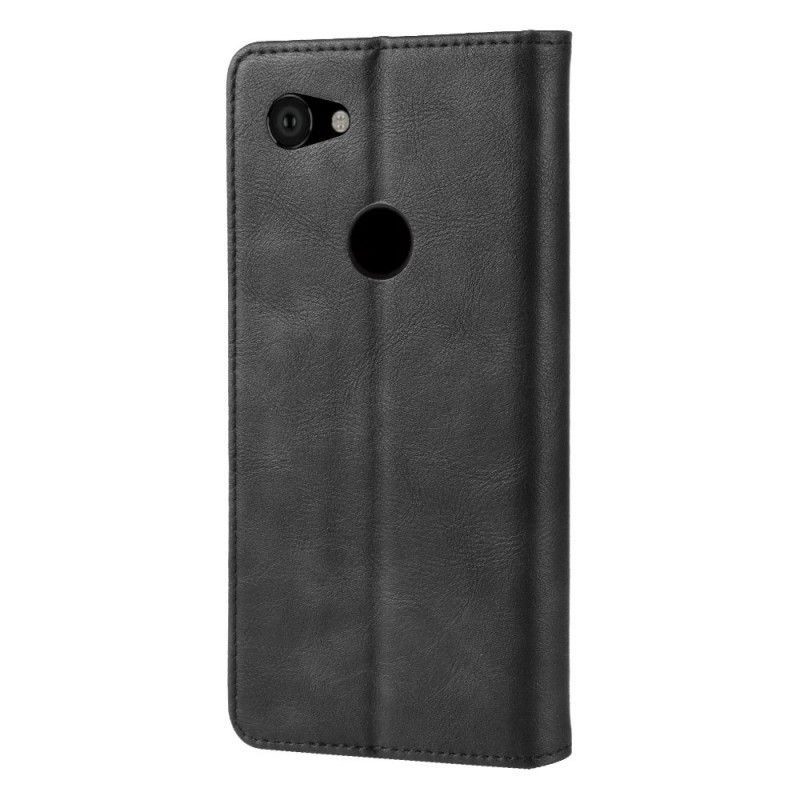 Flip Kotelot Google Pixel 3A Czerwony Czarny Stylizowany Efekt Skóry W Stylu Vintage Etui Ochronne