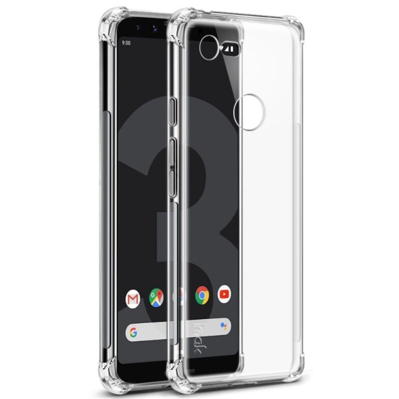 Futerały Google Pixel 3 Przezroczysty Szary Etui na Telefon Imak Czuć Na Skórze