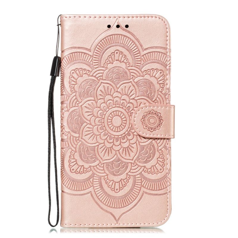 Etui Folio iPhone 11 Szary Czarny Cała Mandala Ze Stringami