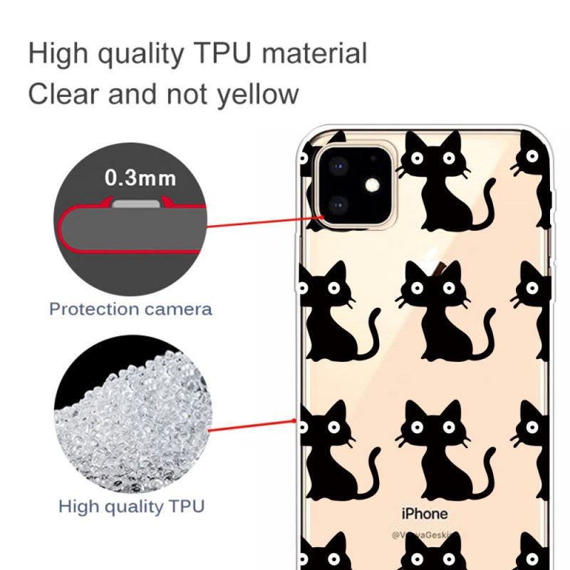 Etui iPhone 11 Wiele Czarnych Kotów Etui Ochronne