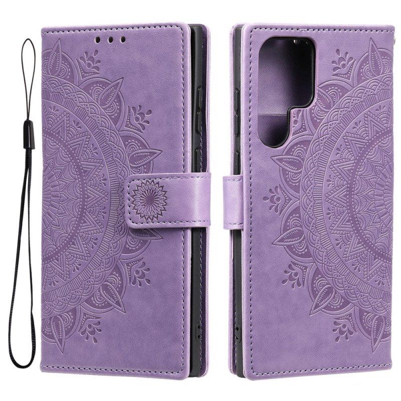 Etui Folio do Samsung Galaxy S22 Ultra 5G Mandala Słońca