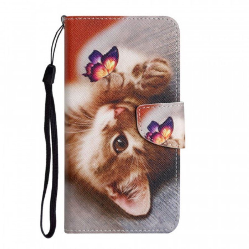 Etui Na Telefon Pokrowce do Samsung Galaxy S22 Ultra 5G Mój Kotek I Motyl