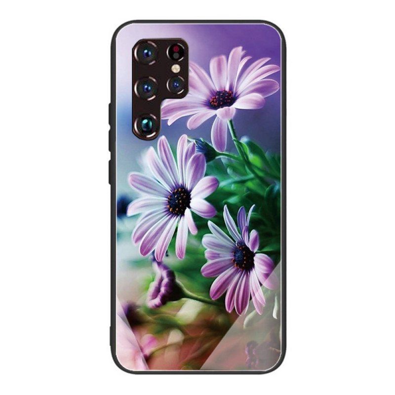 Futerały do Samsung Galaxy S22 Ultra 5G Realistyczne Kwiaty Ze Szkła Hartowanego