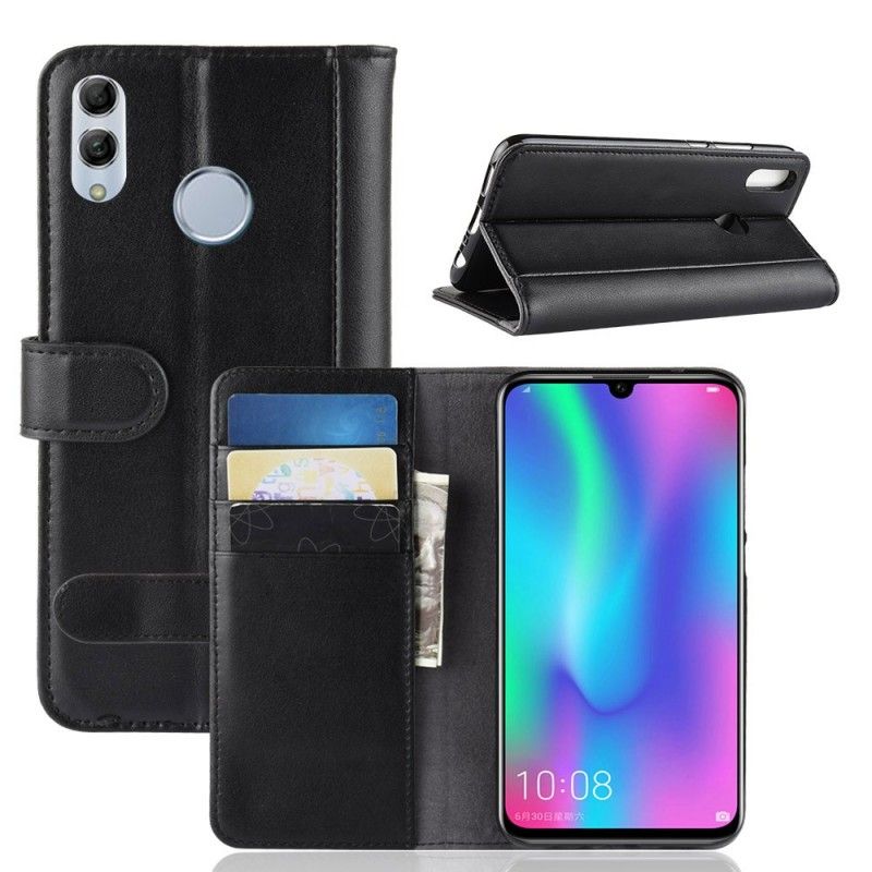 Etui Folio Honor 10 Lite Brązowy Czarny Dwoina Skórzana Etui Ochronne