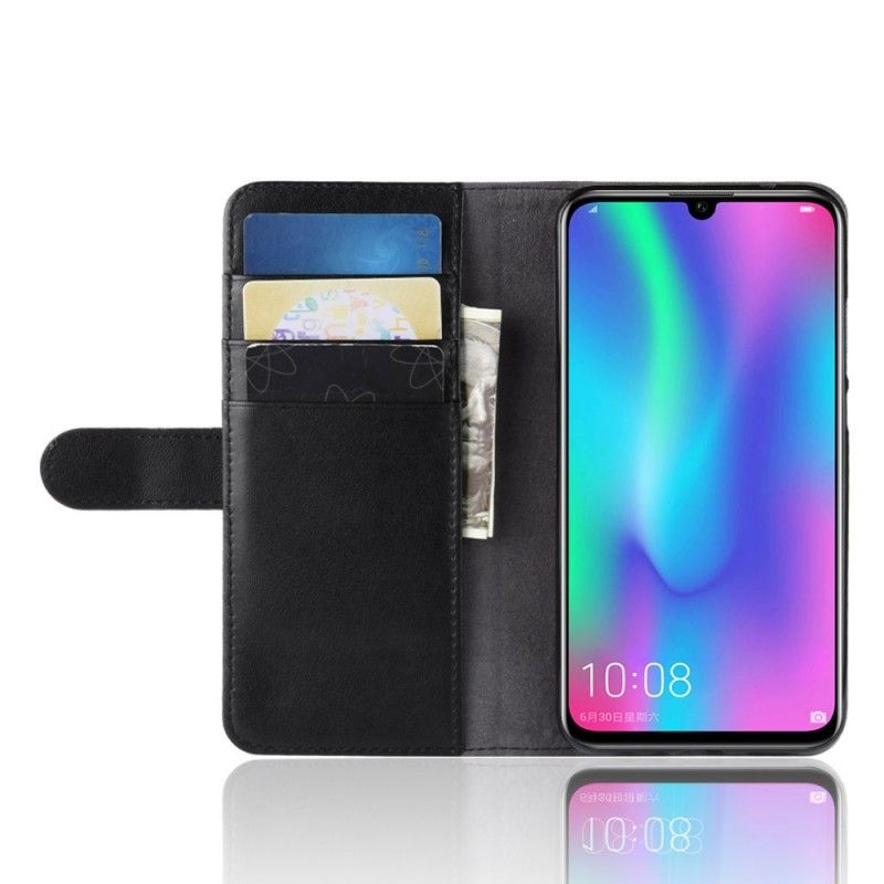 Etui Folio Honor 10 Lite Brązowy Czarny Dwoina Skórzana Etui Ochronne